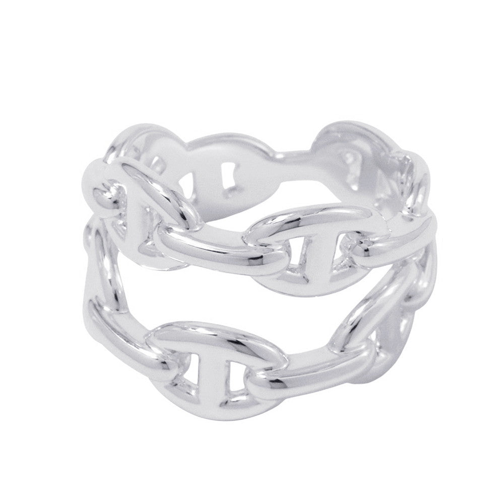 HERMES Double Enchaine Ring Size PM/55/#15 SV925