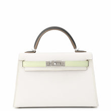 将图像加载到图库查看器中，HERMES Mini Kelly 2 Tricolor Gris Pale/Vert Fizz/Graphite Epsom
