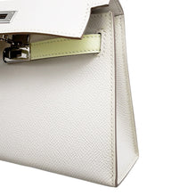 将图像加载到图库查看器中，HERMES Mini Kelly 2 Tricolor Gris Pale/Vert Fizz/Graphite Epsom
