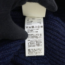 将图像加载到图库查看器中，HERMES Horse Ribbon Twill High-Neck Knit Size 34 Navy Silk100% Cashmere99% Nylon1%
