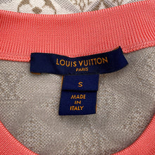 将图像加载到图库查看器中，LOUIS VUITTON Since 1854 Contrast Trim Pullover Knit Size S Pink/GrayRW221A Silk41% Cotton18% Polyamide35% Elastine6%
