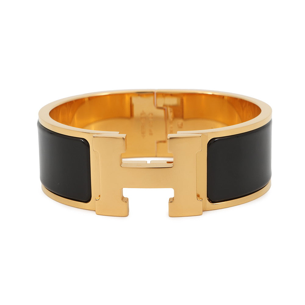 HERMES Clic Crack H Size PM Black Metal