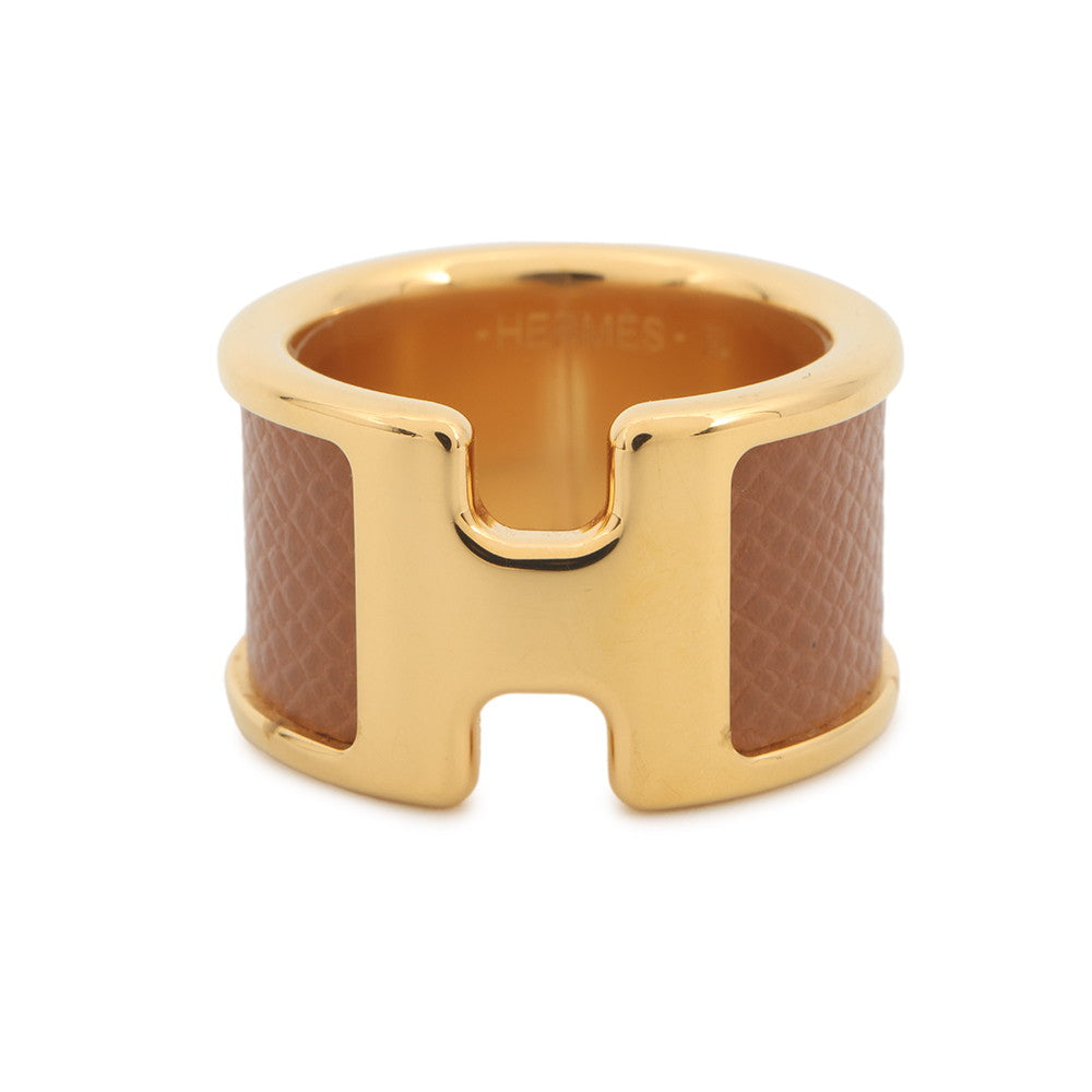 HERMES Orump Ring Size GM/S Gold Epsom Metal