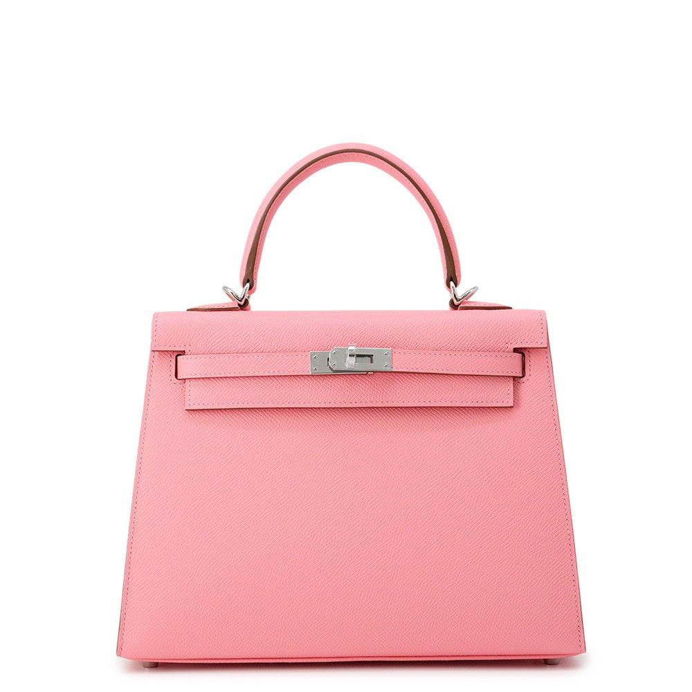 HERMES Kelly Sellier Rose Confetti Epsom Size 25