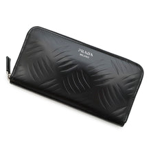 Load image into Gallery viewer, PRADA BrushedLeather Zip AroundWallet Black2ML317 Leather
