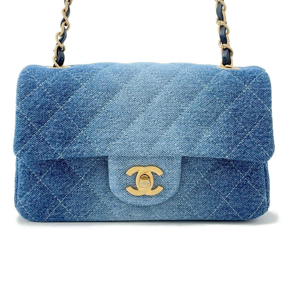 CHANEL Matelasse ChainShoulder Bag BlueA69900 Denim Size Mini
