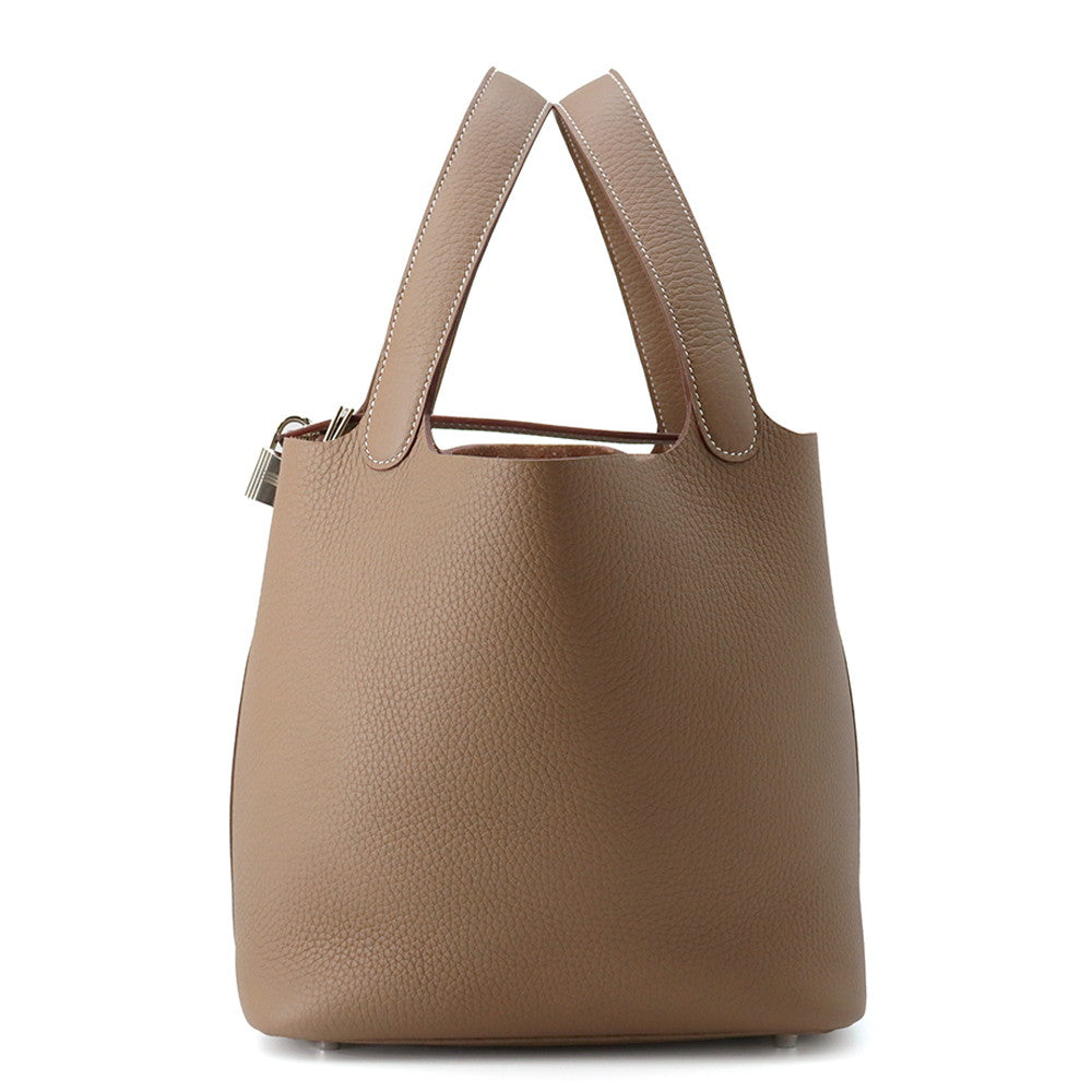 HERMES Picotin Lock Etoupe Taurillon Clemence Size MM