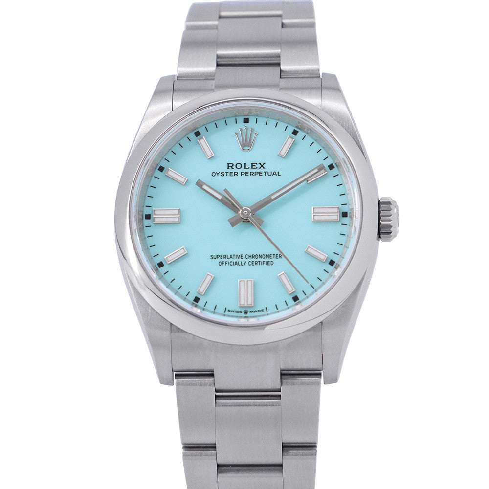 ROLEX Oyster Perpetual W36mm Stainless Steel Turquise Blue Dial126000