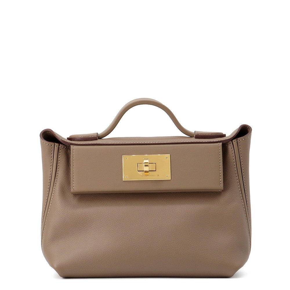 HERMES 24/24 Sac Van Quatre Etoupe Evercolor Swift Leather Size Mini