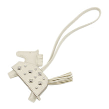 将图像加载到图库查看器中，HERMES Rodeo Robeo Padlock Craie Lambskin Size PM
