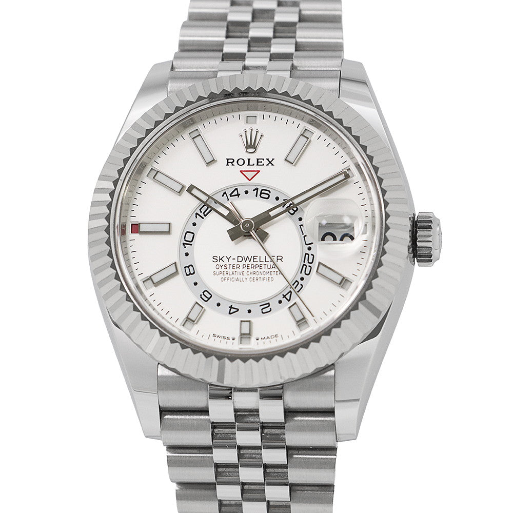 ROLEX Sky-Dweller W42mm Stainless Steel K18WG White Dial336934