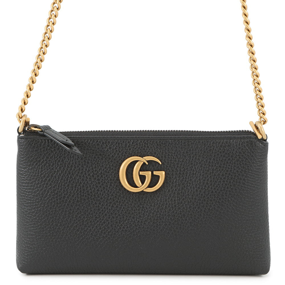 GUCCI Shoulder Bag GG Marmont Black779795 Leather
