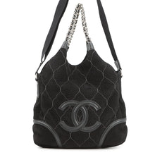 Load image into Gallery viewer, CHANEL CC Logo 2-Way Tote Chain Bag BlackA40394 Suede leather
