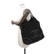 Load image into Gallery viewer, CHANEL CC Logo 2-Way Tote Chain Bag BlackA40394 Suede leather
