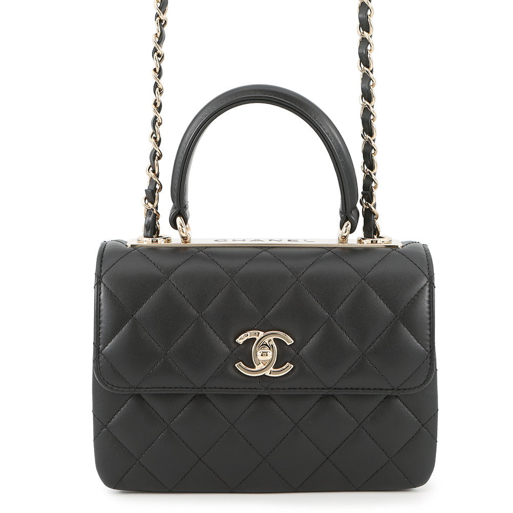 CHANEL Top Handle Mini Flap Bag BlackAS4654 Lambskin