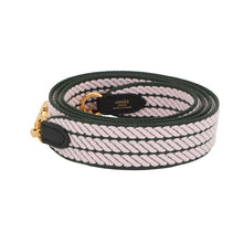 Load image into Gallery viewer, HERMES Bandouliere Sangle Cordage Vert Fonce/Black/Rose Darling Swift Leather Canvas Size 1&quot;/44.1&quot;

