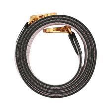 Load image into Gallery viewer, HERMES Bandouliere Sangle Cordage Vert Fonce/Black/Rose Darling Swift Leather Canvas Size 1&quot;/44.1&quot;
