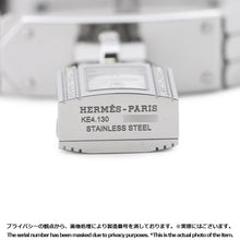 将图像加载到图库查看器中，HERMES Kelly watch with diamond bezel W16mm Stainless Steel Sparkling White Lacquer DialKE4.130.130
