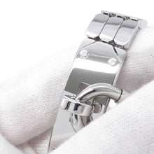 将图像加载到图库查看器中，HERMES Kelly watch with diamond bezel W16mm Stainless Steel Sparkling White Lacquer DialKE4.130.130
