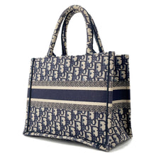 Load image into Gallery viewer, Dior Oblique Embroidery Book Tote Navy/BeigeM1265ZRIW Canvas Size Small
