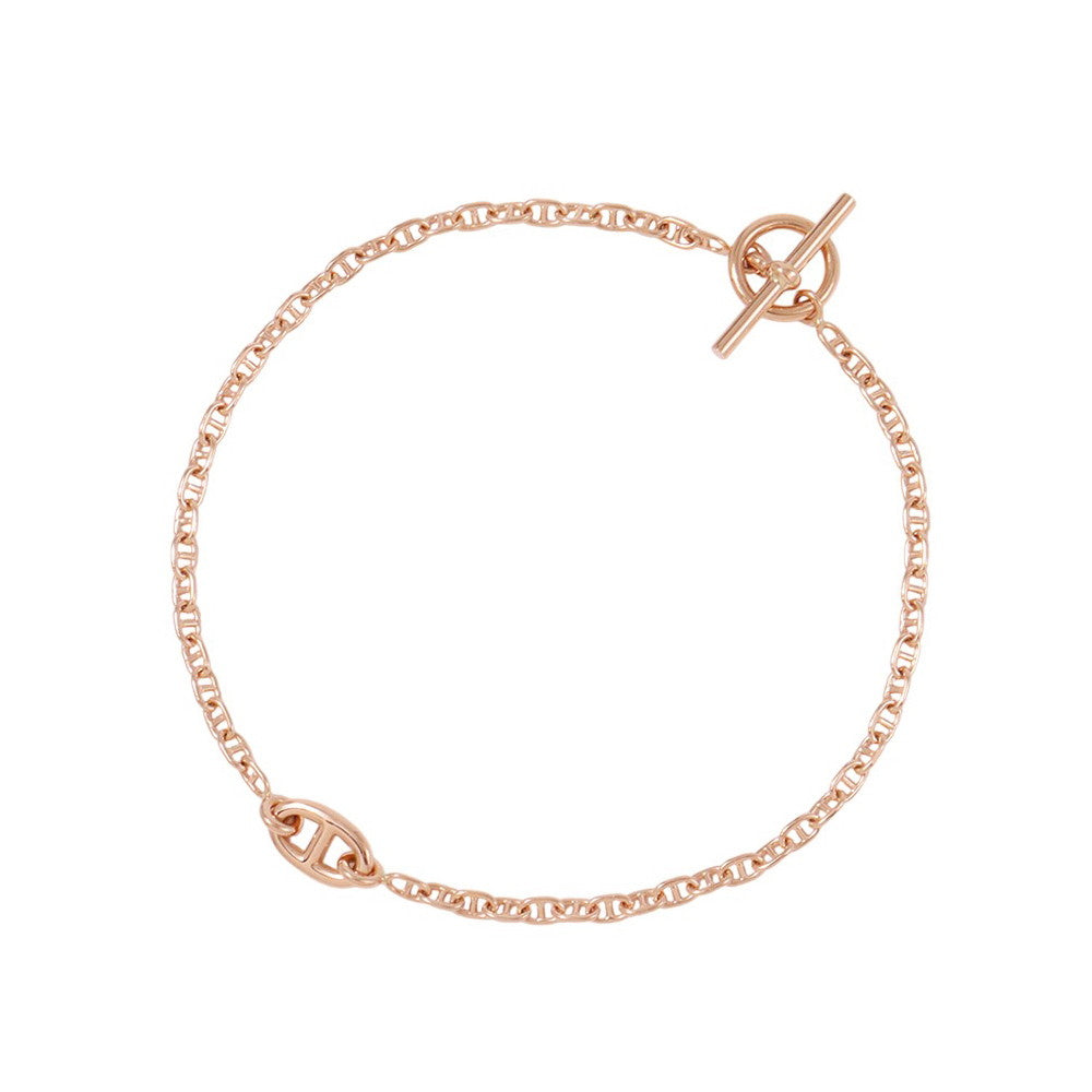 HERMES Chaine d'Ancre New Farandole Bracelet Size LG 18K Pink Gold