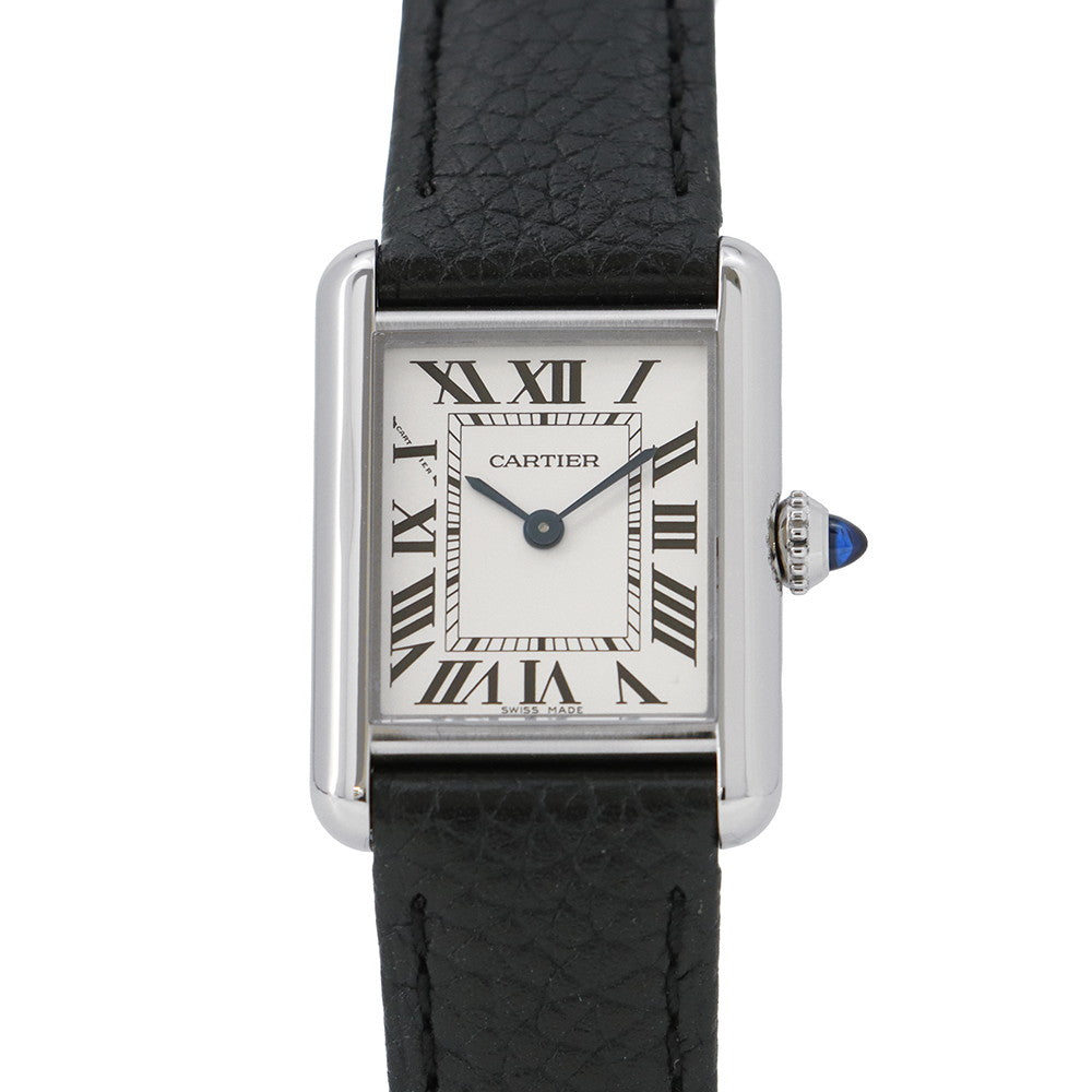 CARTIER Tank mast SM H29.5mm×W22mm Stainless Steel Leather Silver DialWSTA0042
