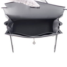 将图像加载到图库查看器中，HERMES Kelly Sellier Ecru/Blue Gacier Toile H Swift Leather Size 28
