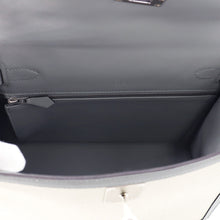 将图像加载到图库查看器中，HERMES Kelly Sellier Ecru/Blue Gacier Toile H Swift Leather Size 28
