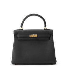 将图像加载到图库查看器中，HERMES Kelly Retourne sewing Black Togo Leather Size 25
