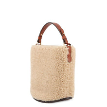 Load image into Gallery viewer, Delvaux Bread Bucket Handbag Brown/BeigeAA0607BRZ0 Leather Shearling Size Mini
