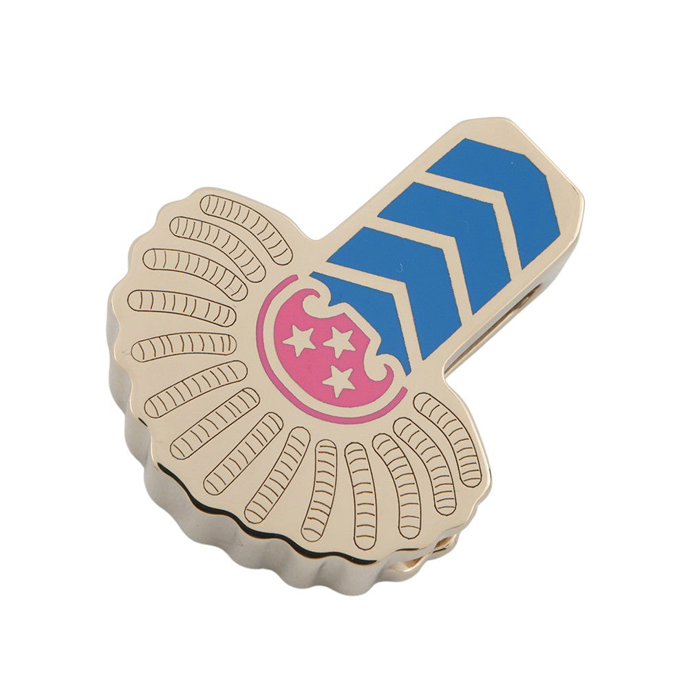 HERMES Twilly Ring epaulet Blue/Pink Metal