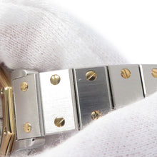 将图像加载到图库查看器中，CARTIER Santos Octagon SM W25mm Stainless Steel K18YG Ivory DialW2001683
