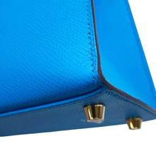 将图像加载到图库查看器中，HERMES Kelly Sellier Blue Frida Epsom Size 25
