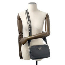 将图像加载到图库查看器中，PRADA Vitello Dino Soft Leather Shoulder Bag Black1BH082 Leather
