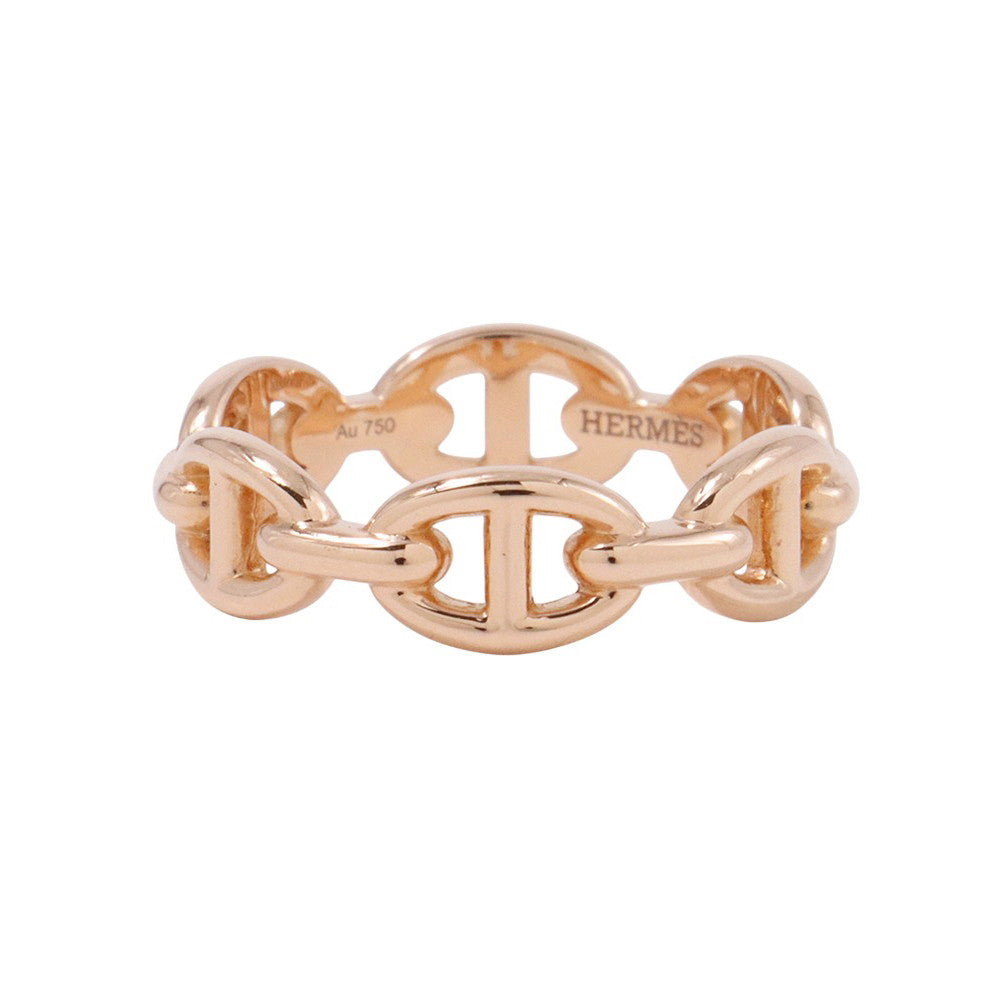 HERMES Chaine d'Ancre Anchene Ring Size PM/53/#13 18K Pink Gold