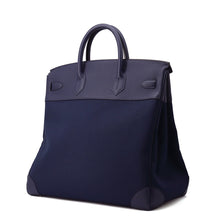将图像加载到图库查看器中，HERMES HAUT A COURROIES Blue Nuit Togo Leather Toile Military Size 40
