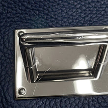 将图像加载到图库查看器中，HERMES HAUT A COURROIES Blue Nuit Togo Leather Toile Military Size 40
