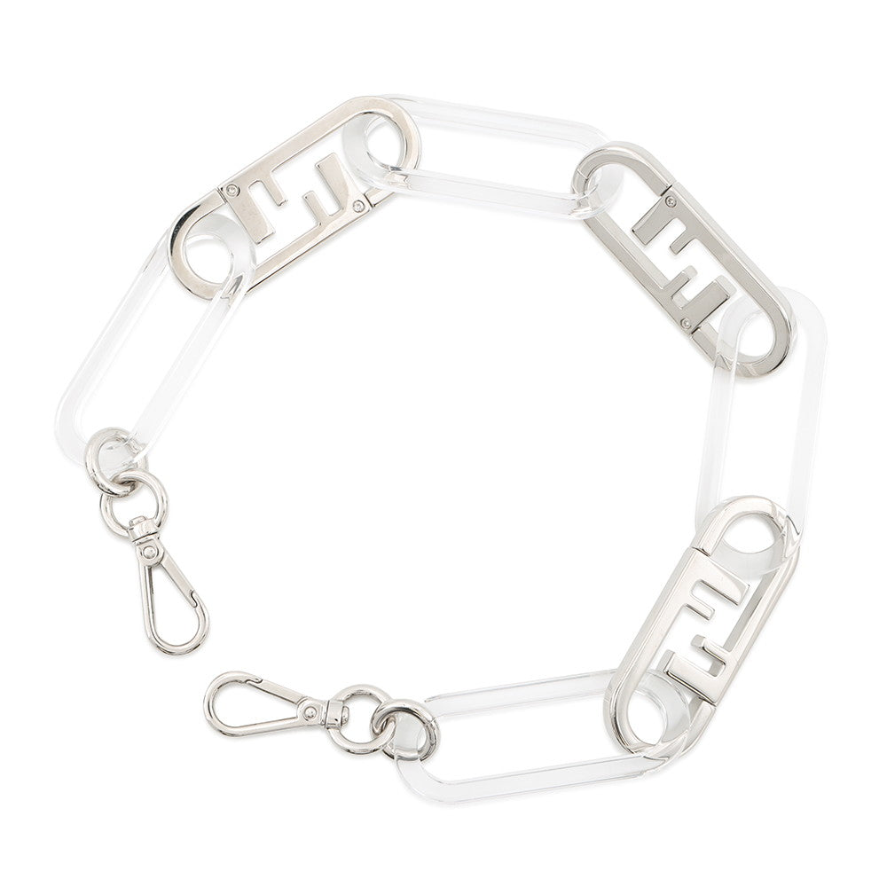 FENDI Strap You Handle Oarlock Silver/Transparent Metal Plastic