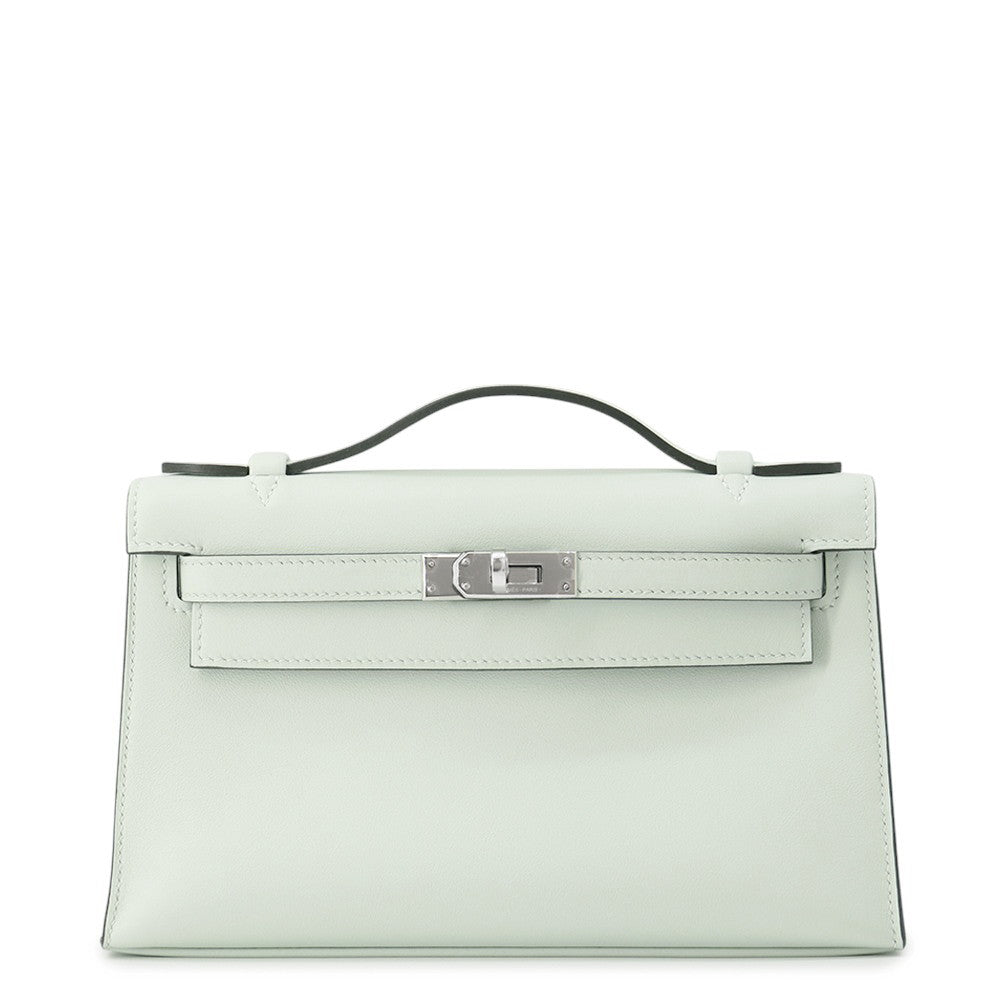HERMES PochetteKelly VertPeppermint Swift Leather