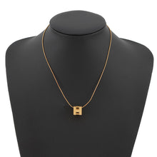 Load image into Gallery viewer, HERMES Cage Ash H Cube Necklace Gold Gold Plated
