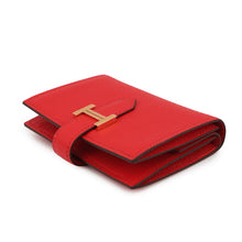 将图像加载到图库查看器中，HERMES Bearn Mini Coin purse included Rouge Ladue Chevre Myzore Goatskin
