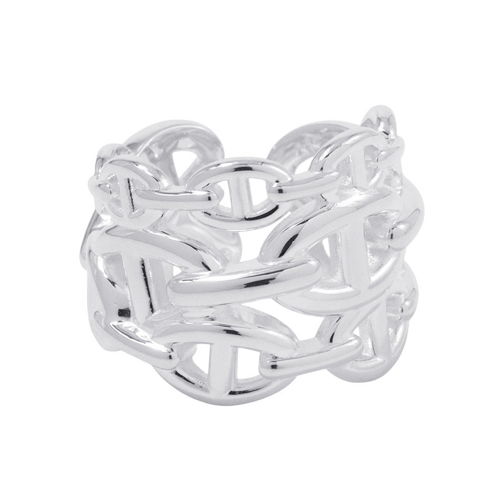 HERMES Chaine d'Ancre Anchene Ring Size GM/58/#18 SV925