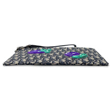 将图像加载到图库查看器中，Dior Kenny Scharf Collaboration Oblique Clutch Bag Black/Beige Jacquard canvas
