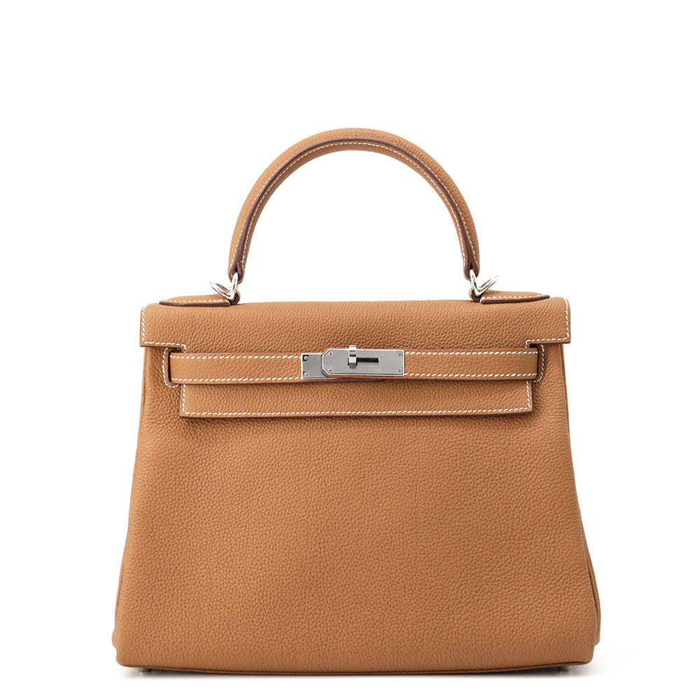 HERMES Kelly Retourne sewing Gold Togo Leather Size 28