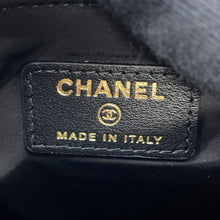 将图像加载到图库查看器中，CHANEL Coco Neige Chain Clutch BlackAP4772 Velvet Effect Nylon Shiny Crumple Calf Leather
