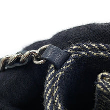 Load image into Gallery viewer, CHANEL Chocolate Bar Chain Shoulder Bag Navy Denim
