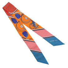 将图像加载到图库查看器中，HERMES Twilly Folding Canopy Carriage LES VOITURES A TRANSFORMATION Orange/Cobalt/Vermillon Silk100%
