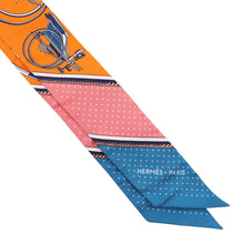 将图像加载到图库查看器中，HERMES Twilly Folding Canopy Carriage LES VOITURES A TRANSFORMATION Orange/Cobalt/Vermillon Silk100%
