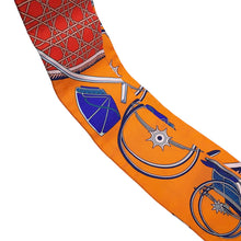 将图像加载到图库查看器中，HERMES Twilly Folding Canopy Carriage LES VOITURES A TRANSFORMATION Orange/Cobalt/Vermillon Silk100%
