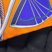将图像加载到图库查看器中，HERMES Twilly Folding Canopy Carriage LES VOITURES A TRANSFORMATION Orange/Cobalt/Vermillon Silk100%
